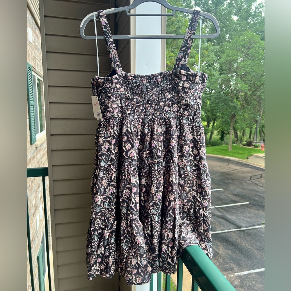 🆕 Lucky Brand Smocked Floral Boho Cottagecore Mini Sundress - Size M L - Picture 6 of 17